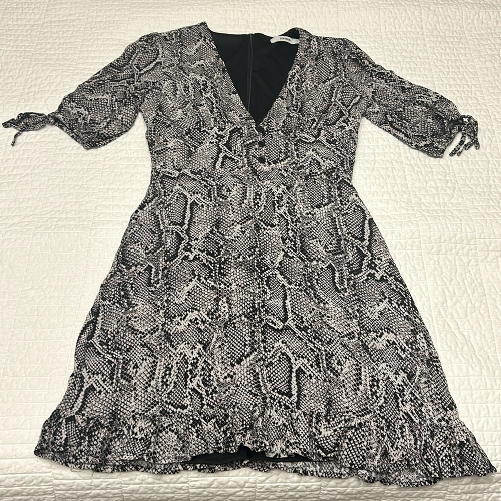 JUSTFAB deep V snake print dress